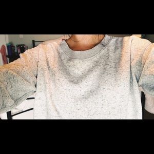 BRANDY MEVLILLE GREY CROPPED LONG SLEEVE